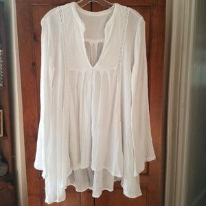 Gauze 100% Cotton Long Sleeve Blouse Womens Shirt